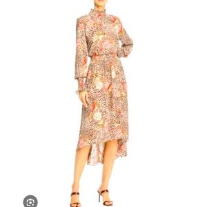Nanette Lepore Leopard Floral Long Sleeve Dress